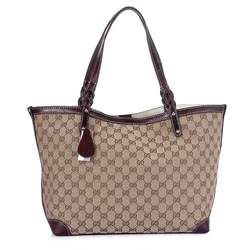 1:1 Gucci 247209 Gucci Craft Medium Tote Bags-Coffee Fabric